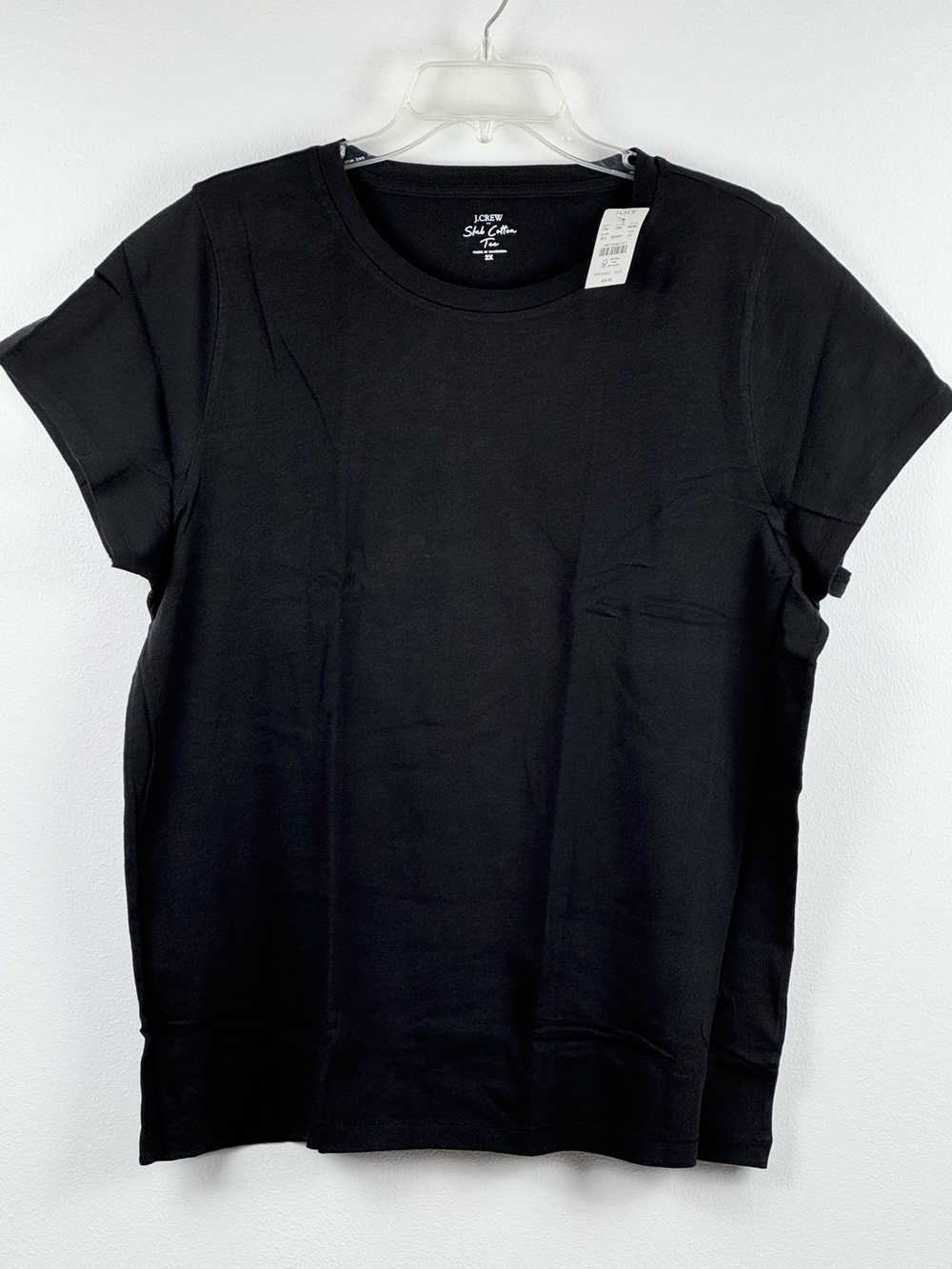 J Crew Factory Black Vintage Slub Cotton Crewneck Tee Shirt, size 2X NWT - Picture 2 of 8